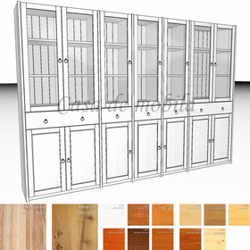 Massivholz Büroschrank CONTRA 310x217x46cm kiefer, kernbuche, Wildeiche massiv natur oder Bianco geölt Casa de mobila Goslar