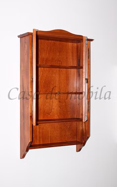 Hängevitrine 58x97x18cm DECOR Pappel massiv kirschbaumfarben lackiert Hängevitrine mit ablage schmale tiefe 58x97x18cm DECOR Pappel massiv kirschbaumfarben lackiert