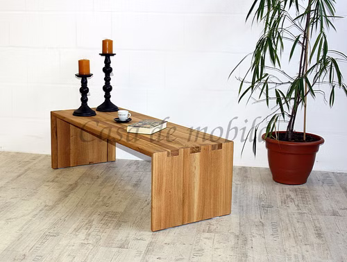 Massivholz Couchtisch Bank mit schlitz zapfen CAMILLA natur geölt casademobila Massivholz Couchtisch Bank mit schlitz zapfen CAMILLA natur geölt casademobila