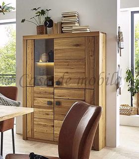 Massivholz Vitrine SKYLINE 4türig 115x170x40cm Ureiche massiv natur geölt quadratische Griffe Casa de mobila Goslar Massivholz Vitrine SKYLINE 4türig 115x170x40cm Ureiche massiv natur geölt quadratische Griffe Casa de mobila Goslar