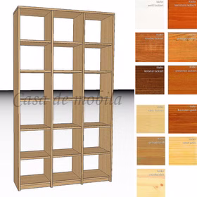 Massivholz Bücherregal CONTRA 136x238x33cm kiefer massiv gelaugt geölt,natur lackiert,Braun kolonial,kirschfarben Casa de mobila Goslar