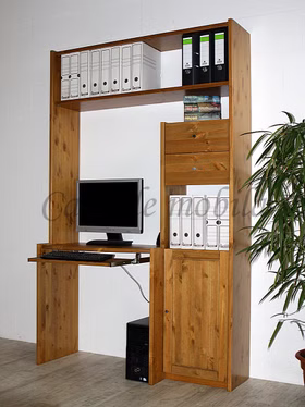 Schreibtisch-Regal 134x217x51/33cm CONTRA Massivholz Schreibtisch-Regal 134x217x51/33cm CONTRA Massivholz