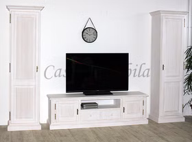 Wohnwand komplett set 3 teilig landhaus weiss PINEA Pinie massiv casademobila Goslar Wohnwand komplett set 3 teilig landhaus weiss PINEA Pinie massiv casademobila Goslar
