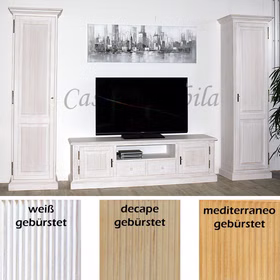 Wohnwand komplett set 3 teilig landhaus weiss sandfarbe honig PINEA Pinie massiv casademobila Goslar Wohnwand komplett set 3 teilig landhaus weiss sandfarbe honig PINEA Pinie massiv casademobila Goslar