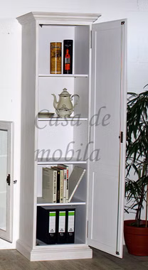 schmale Wohnzimmerschrank rechs landhaus weiss PINEA Pinie massiv casademobila Goslar