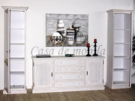 Spanische pinienmöbel Wohnwand set 3teilig landhaus weiss PINEA Pinie massiv casademobila Goslar