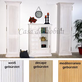 Schrankwand set 3teilig landhaus weiss sandfarbe honig PINEA Pinie massiv casademobila Goslar