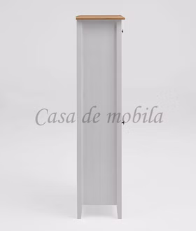 Badhochschrank 54x148x35cm BERGEN Kiefer 2farbig weiß / gelaugt