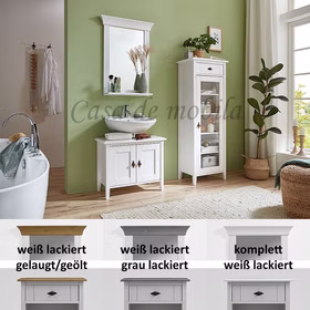 Badmöbel-Set 3teilig BERGEN Kiefer massiv weiß lasiert
