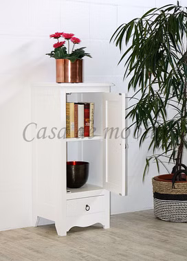 Massivholz schmale kommode schrank AQUA weiß landhausstil Casa de mobila Goslar