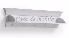 Massivholz Hängegarderobe BERGEN 107x26x21cm Kiefer massiv weiß lasiert Casa de mobila Goslar