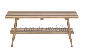 Massivholz Dielenbank mit ablage 100x45x35cm ALWAR Eiche massiv natur geölt casademobila Goslar