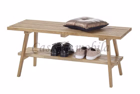 Massivholz Bank mit Ablage 100x45x35cm ALWAR Eiche massiv natur geölt casademobila Goslar