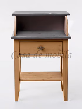 Telefontisch 58x87x35cm BERGEN Kiefer 2farbig gelaugt geölt / grau