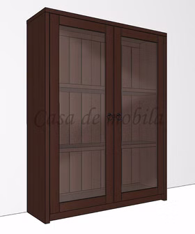Massivholz schrank mit Glastüren CONTRA 89x123x33cm kiefer massiv Dunkelbraun kolonial Casa de mobila Goslar Massivholz schrank mit Glastüren CONTRA 89x123x33cm kiefer massiv Dunkelbraun kolonial Casa de mobila Goslar