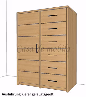 Massivholz Hochkommode CONTRA Kiefer massiv gelaugt geölt casademobila Goslar