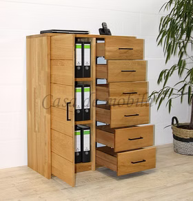 Hochkommode 92x123x46cm CONTRA Massivholz Anrichte Bügelgriffe von Casademobila Goslar