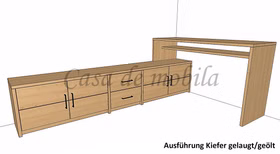 Massivholz TV-Lowboard mit schreibtisch aufsatz CONTRA 220x77x134cm kiefer massiv natur lackiert Casa de mobila Goslar Massivholz TV-Lowboard mit schreibtisch aufsatz CONTRA 220x77x134cm kiefer massiv natur lackiert Casa de mobila Goslar