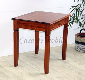Massivholz Küchentisch mit schublade klein 80x80x65cm DECOR Pappel massiv kirschbaumfarben lackiert Casa de mobila Goslar Massivholz Küchentisch mit schublade klein 80x80x65cm DECOR Pappel massiv kirschbaumfarben lackiert Casa de mobila Goslar