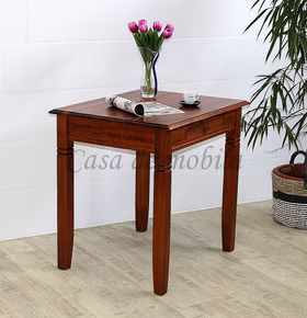 kleiner küchentisch mit schublade 80x80x65cm DECOR Pappel massiv kirschbaumfarben lackiert Casa de mobila Goslar kleiner küchentisch mit schublade 80x80x65cm DECOR Pappel massiv kirschbaumfarben lackiert Casa de mobila Goslar