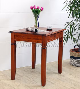 kleiner Esstisch mit schublade 80x80x65cm DECOR Pappel massiv kirschbaumfarben lackiert Casa de mobila Goslar kleiner Esstisch mit schublade 80x80x65cm DECOR Pappel massiv kirschbaumfarben lackiert Casa de mobila Goslar
