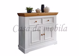 Buffetschrank I 109x214x42cm FLAIR Kiefer weiß eichefarben geölt küchenschrank unterteil schmal landhaus FLAIR Kiefer massiv weiß eichefarben gelaugt geölt Casa de mobila Goslar