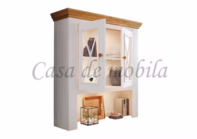 Buffetschrank I 109x214x42cm FLAIR Kiefer weiß eichefarben geölt Küchenschrank aufsatz schmal landhaus FLAIR Kiefer massiv weiß eichefarben gelaugt geölt Casa de mobila Goslar