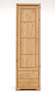 Massivholz Hochschrank mit schubladen GULDBORG 59x204x43cm Kiefer massiv gelaugt geölt Casa de mobila Goslar