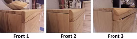 Schuhschrank 102x94x40cm HORIZONT Kernbuche massiv geölt Holzgriffe