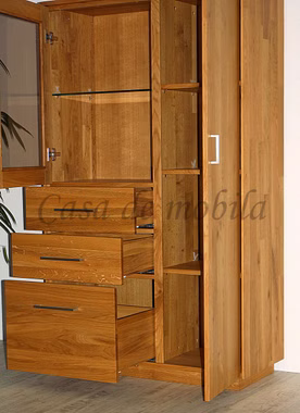 Massivholz Schrank mit Schubladen TREVA 98x163x42cm Asteiche natur geölt Wimmer Casa de Mobila