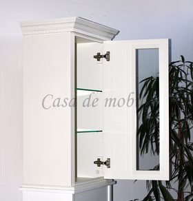 Hängevitrine 60x98x38cm KOPENHAGEN Fichte massiv altweiß lackiert Hängevitrine 60x98x38cm KOPENHAGEN Fichte massiv altweiß lackiert