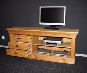 Wohnzimmer TV-Kommode BERGEN details Kiefernholz gelaugt geölt TV-Kommode BERGEN details Kiefer massiv gelaugt geölt Casa de mobila Goslar