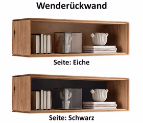 Hängeschrank innen 40x123x41cm MADERA Wildeiche massiv natur geölt, 1035460311 Casa de mobila Goslar