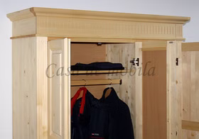 Kleiderschrank 143x192x51cm CASTELL 3türig Fichte massiv natur geölt casademobila Goslar