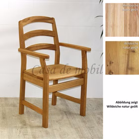 Massivholz Armlehnstuhl IKAST 58x90x54cm Wildeiche oder Kernbuche massiv natur geölt, IKA300-8431 Casa de mobila Goslar Massivholz Armlehnstuhl IKAST 58x90x54cm Wildeiche oder Kernbuche massiv natur geölt, IKA300-8431 Casa de mobila Goslar