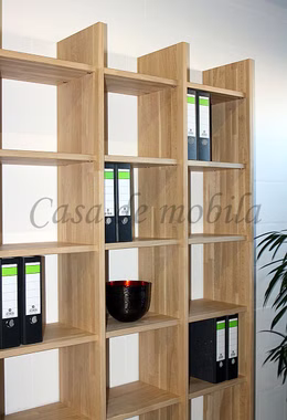Massivholz Wandregal CONTRA Eiche massiv weiss Bianco Casa de mobila Goslar