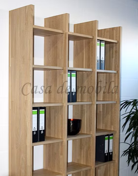 Massivholz Regal 136x236x33cm CONTRA Eiche massiv weiss Bianco Casa de mobila Goslar