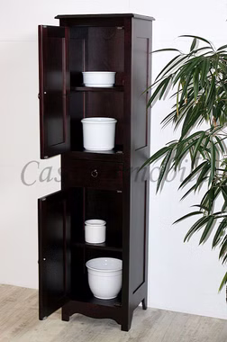 Schmale Geschirrschrank DECOR Pappel massiv dunkelbraun wengefarben lackiert Casa de mobila Goslar