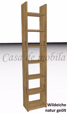 Massivholz Bücherregal Ordnerregal Aktenregal schmal CONTRA Eiche wildeiche massiv geölt casademobila Massivholz Bücherregal Ordnerregal Aktenregal schmal CONTRA Eiche wildeiche massiv geölt casademobila