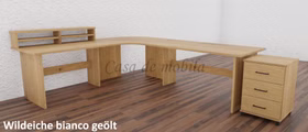 Massivholz Eck-Schreibtisch CONTRA 264x74/97x229cm Wildeiche massiv Bianco geölt Casa de mobila Goslar Massivholz Eck-Schreibtisch CONTRA 264x74/97x229cm Wildeiche massiv Bianco geölt Casa de mobila Goslar