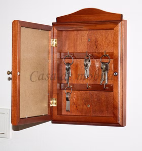 Schlüsselkasten 20x30x6cm DECOR Pappel massiv kirschbaumfarben lackiert Schlüsselkasten 20x30x6cm DECOR Pappel massiv kirschbaumfarben lackiert