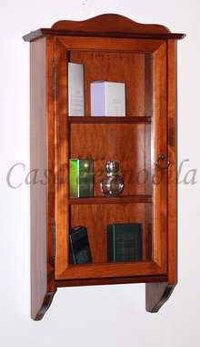 Hängevitrine 38x77x18cm DECOR Pappel massiv kirschbaumfarben lackiert Hängende-badschrank mit glastür 38x77x18cm pappel massiv kirschbaumfarben lackiert Casa de mobila Goslar