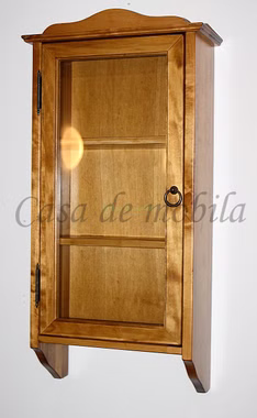 Hängevitrine 38x77x18cm DECOR Pappel massiv honigfarben lackiert Massivholz Hängende vitrine 38x77x18cm DECOR Pappel massiv honigfarben lackiert casa de mobila Goslar