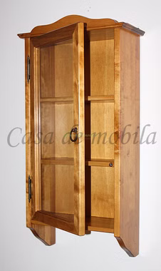 Hängevitrine 38x77x18cm DECOR Pappel massiv honigfarben lackiert Massivholz Hängevitrine 38x77x18cm DECOR Pappel massiv honigfarben lackiert casa de mobila Goslar