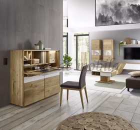 Massivholz Schreibschrank Ramos 120x127x47cm Asteiche oder Astbuche massiv geölt Casa de mobila Goslar