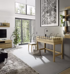 Massivholz Schreibtisch Home Office Ameno 122x93x59cm Wildeiche massiv natur oder Bianco geölt Casa de mobila Goslar Massivholz Schreibtisch Home Office Ameno 122x93x59cm Wildeiche massiv natur oder Bianco geölt Casa de mobila Goslar