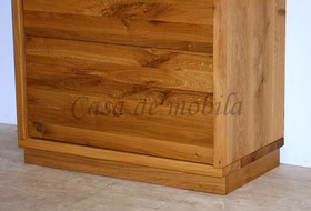 Vitrine schmal links SOUL 75x195x42cm Rustikal Wildeiche geölt holzsockel Soul Casademobila Goslar