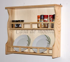 Massivholz Küchenregal 58x47x12cm DECOR Fichte massiv natur lackiert Casa de mobila Goslar
