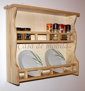 Massivholz Wandregal 58x47x12cm DECOR Fichte massiv natur lackiert Casa de mobila Goslar