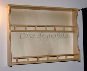 Massivholz Küchenregal mit 2 Ablagen 80x60x12cm DECOR Fichte massiv natur lackiert Casa de mobila Goslar
